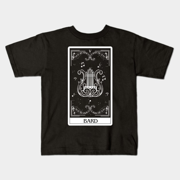 Bard Tarot Card D&D Nat 20 Dungeons & Dragons Kids T-Shirt by JaeSlaysDragons